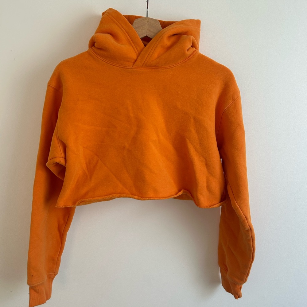 TNA Vibrant Orange Cropped Hoodie